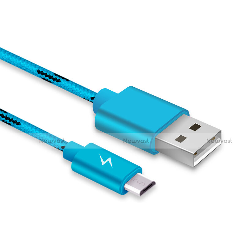 Charger Micro USB Data Cable Charging Cord Android Universal A03 Sky Blue