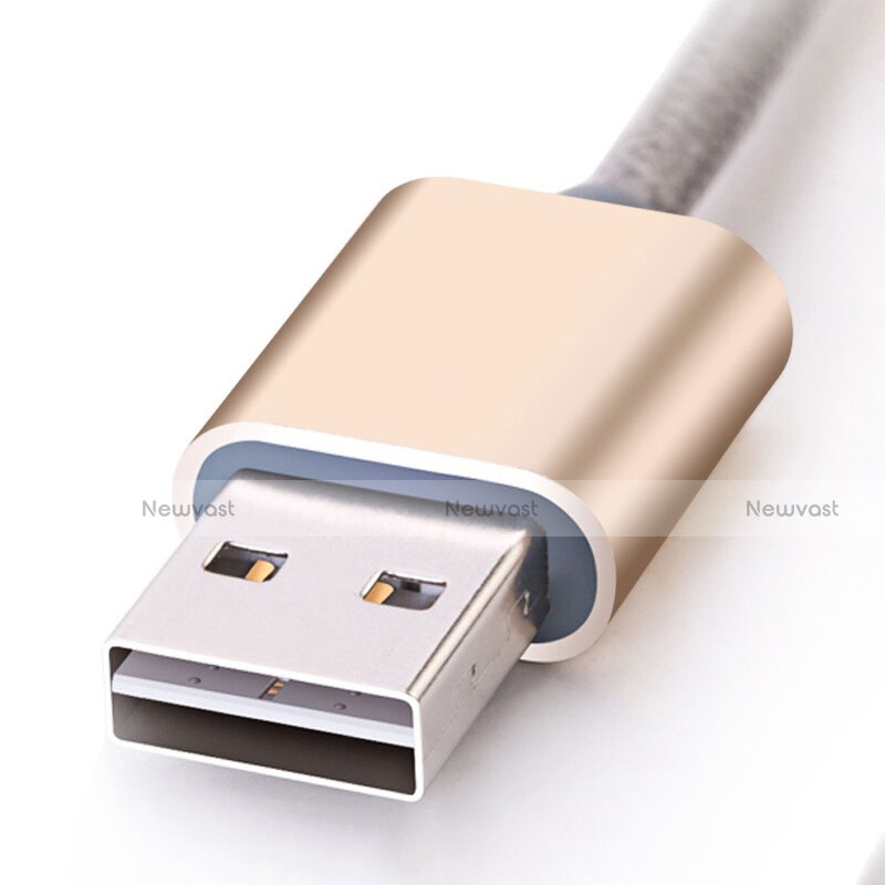 Charger Micro USB Data Cable Charging Cord Android Universal A08 Gold