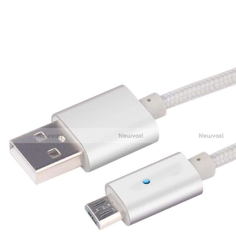 Charger Micro USB Data Cable Charging Cord Android Universal A08 Silver