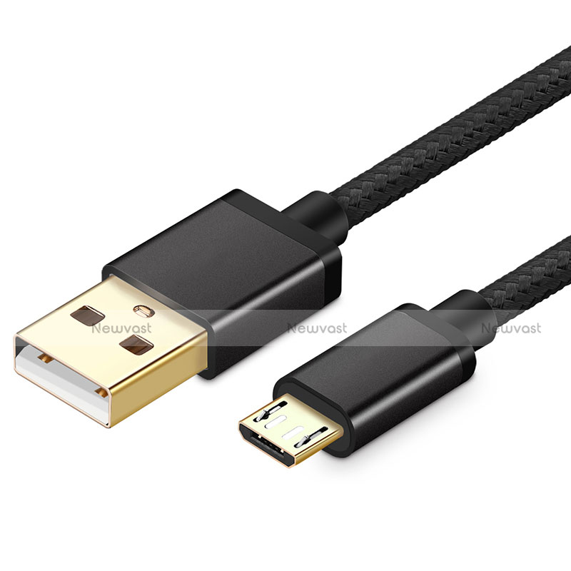 Charger Micro USB Data Cable Charging Cord Android Universal A12 Black