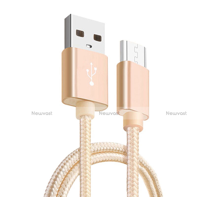 Charger Micro USB Data Cable Charging Cord Android Universal M03 Gold