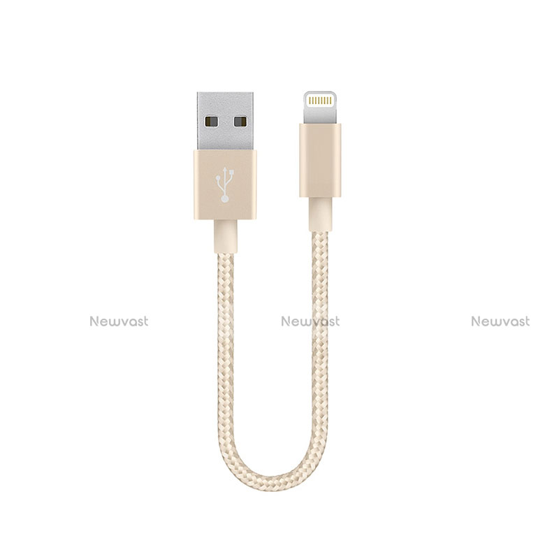 Charger USB Data Cable Charging Cord 15cm S01 for Apple iPhone 14 Gold