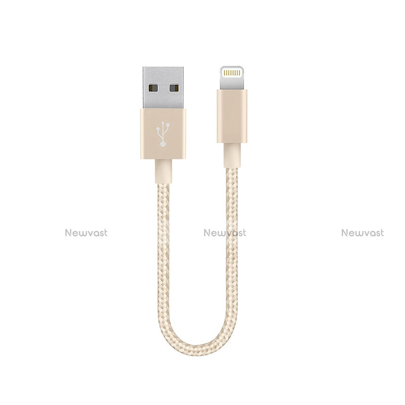 Charger USB Data Cable Charging Cord 15cm S01 for Apple iPhone Xs Max Gold