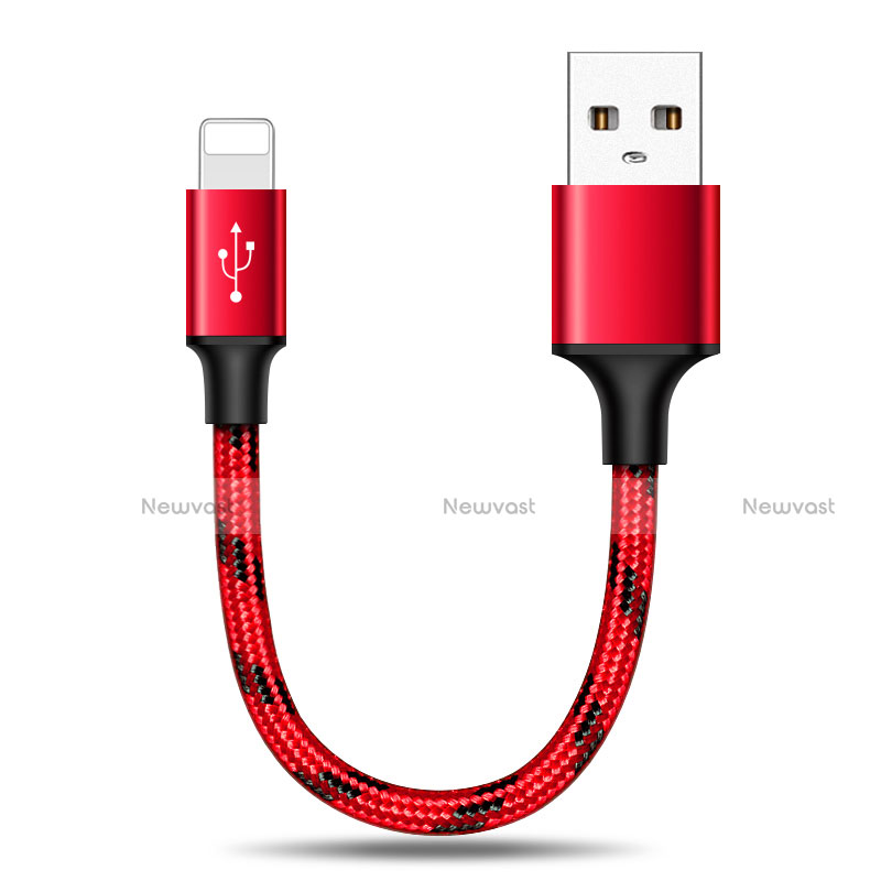 Charger USB Data Cable Charging Cord 25cm S03 for Apple iPad 10.2 (2020) Red