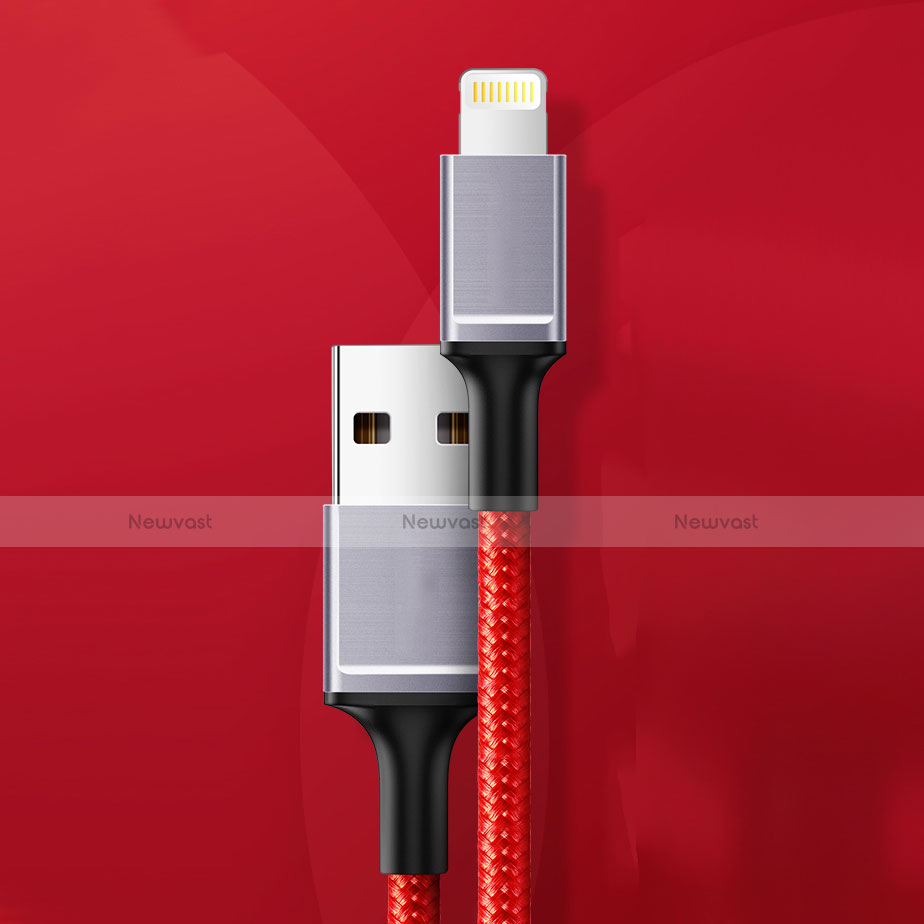 Charger USB Data Cable Charging Cord C03 for Apple iPhone 11 Red