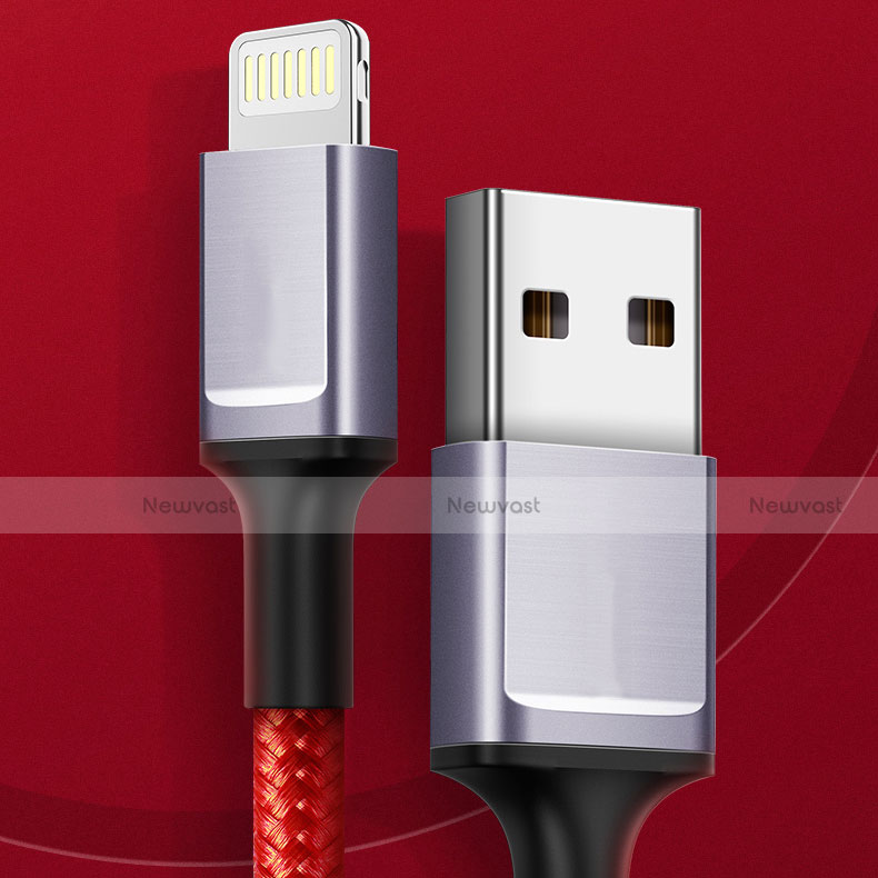 Charger USB Data Cable Charging Cord C03 for Apple iPhone 12 Pro Max Red