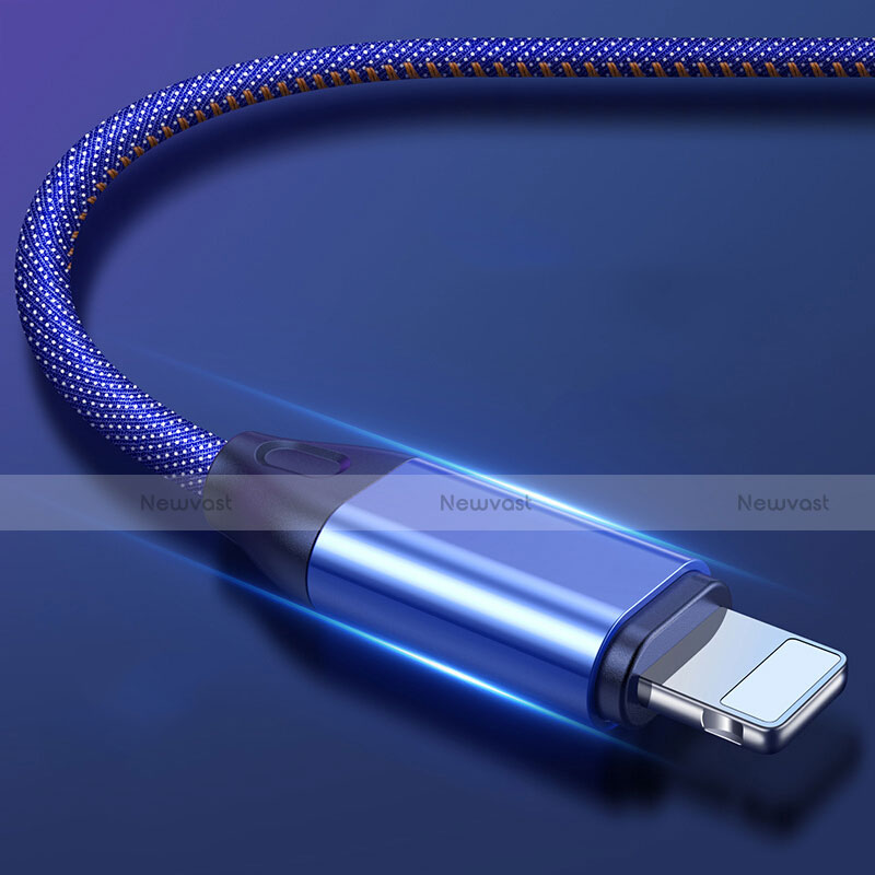 Charger USB Data Cable Charging Cord C04 for Apple iPhone 11 Blue