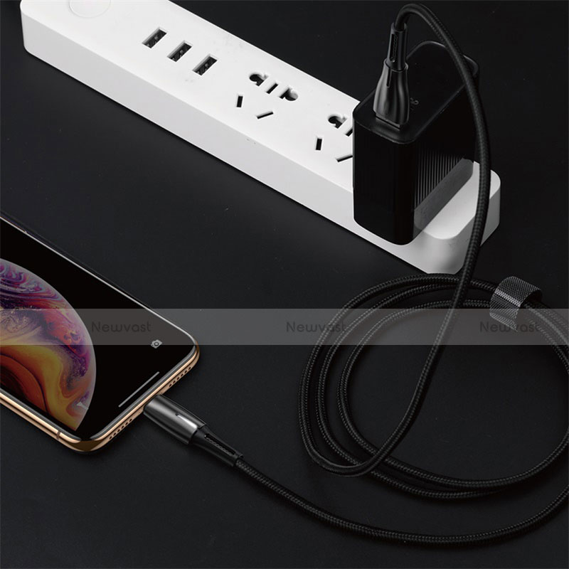 Charger USB Data Cable Charging Cord D02 for Apple iPhone 11 Pro Black