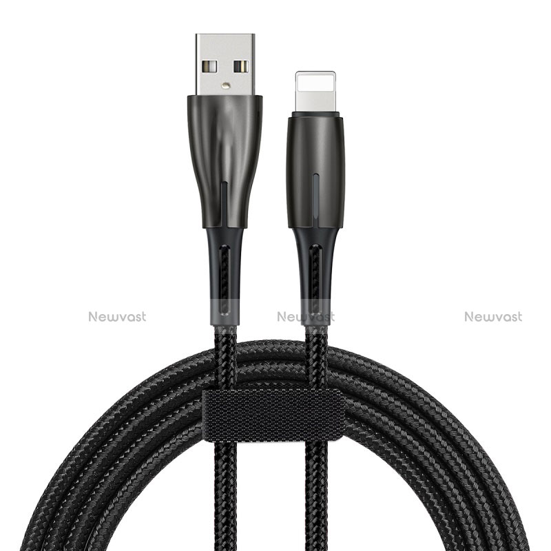 Charger USB Data Cable Charging Cord D02 for Apple iPhone 12 Pro Max Black