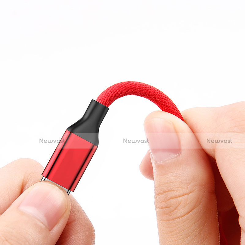 Charger USB Data Cable Charging Cord D03 for Apple iPhone 13 Pro Red