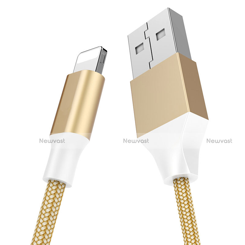 Charger USB Data Cable Charging Cord D04 for Apple iPhone Xs Gold