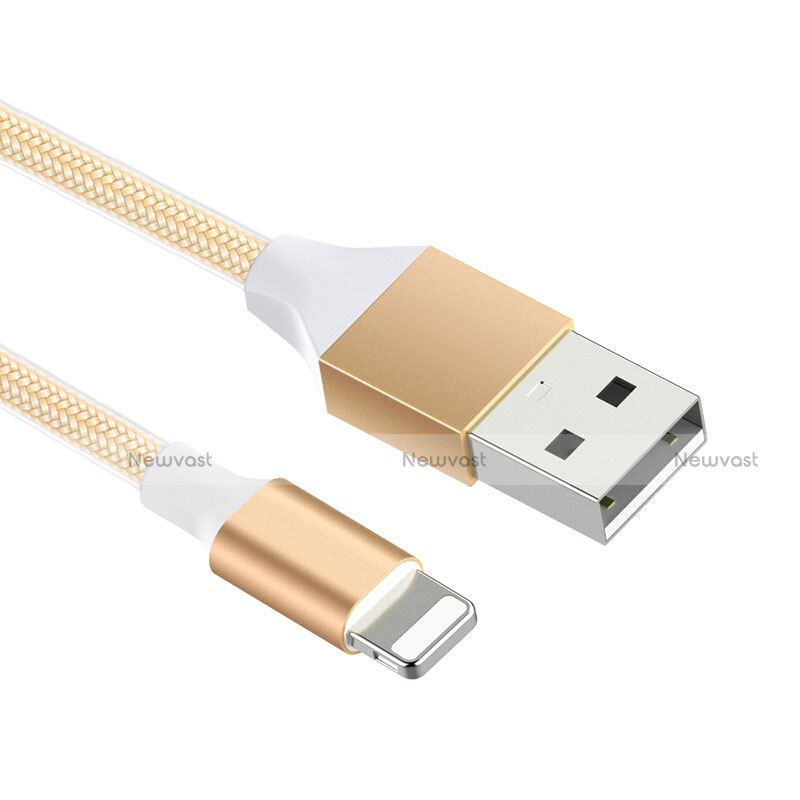 Charger USB Data Cable Charging Cord D04 for Apple iPhone Xs Max Gold