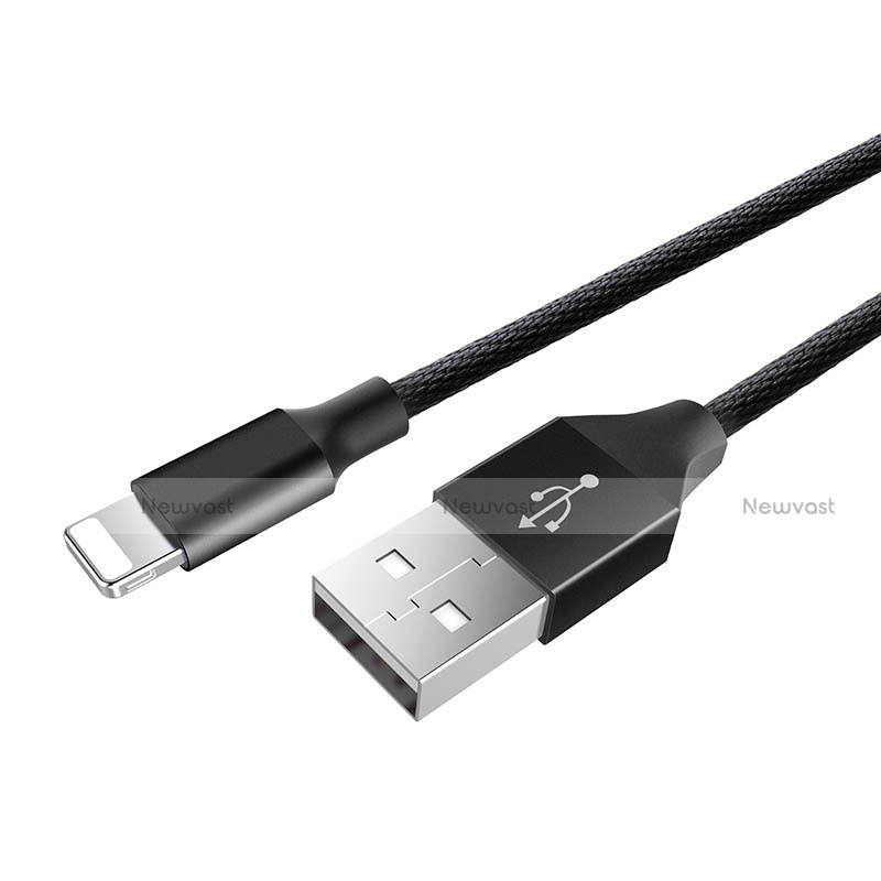 Charger USB Data Cable Charging Cord D06 for Apple iPhone 13 Pro Black