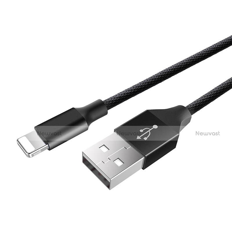 Charger USB Data Cable Charging Cord D06 for Apple iPhone Xs Black