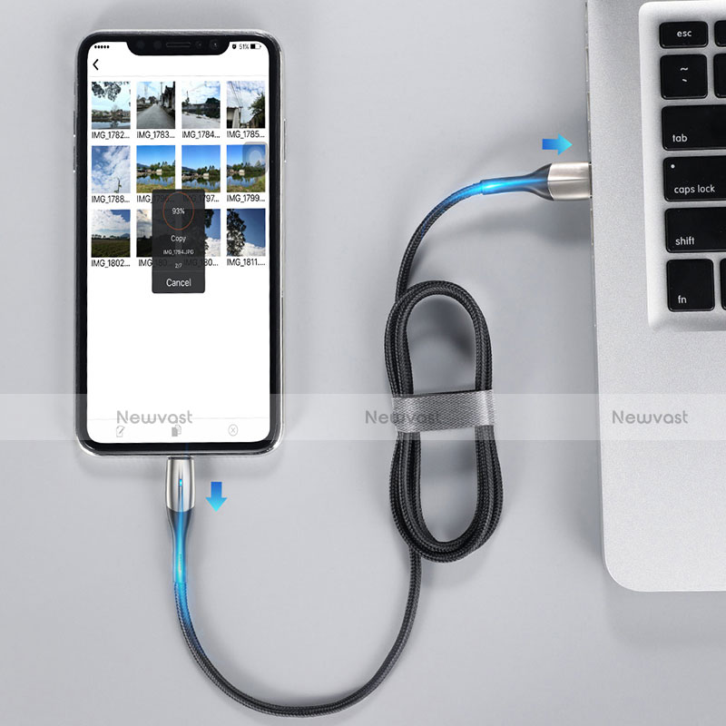 Charger USB Data Cable Charging Cord D09 for Apple iPad Air 4 10.9 (2020) Black