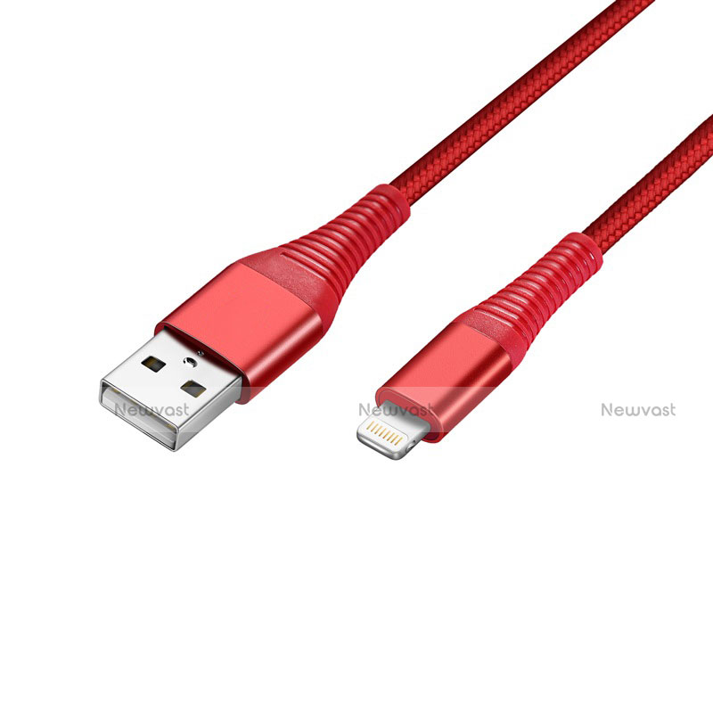 Charger USB Data Cable Charging Cord D14 for Apple iPhone Xs Red