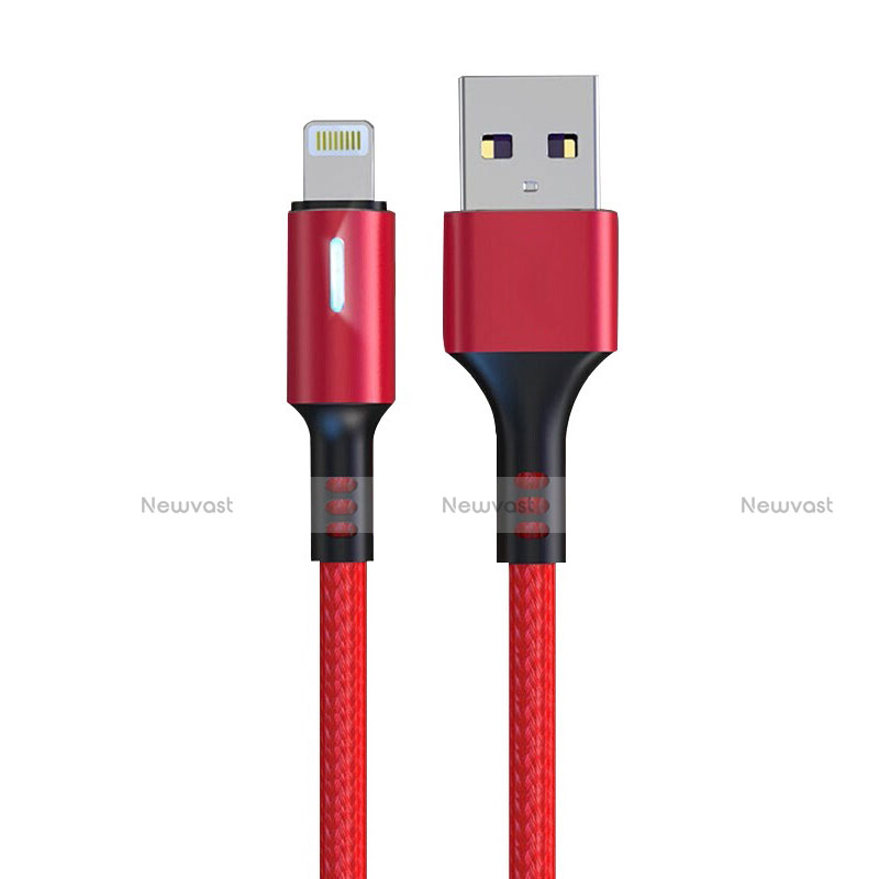 Charger USB Data Cable Charging Cord D21 for Apple iPad 10.2 (2020) Red