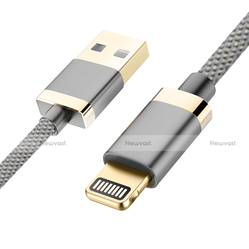 Charger USB Data Cable Charging Cord D24 for Apple iPhone 11 Gray