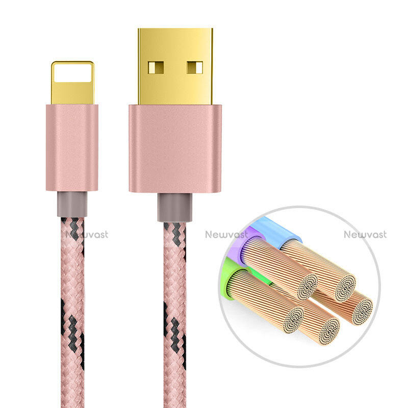 Charger USB Data Cable Charging Cord L01 for Apple iPhone 13 Pro Rose Gold