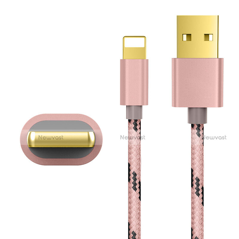 Charger USB Data Cable Charging Cord L01 for Apple iPhone 14 Plus Rose Gold