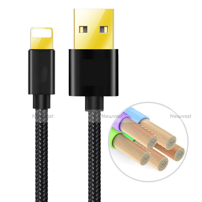 Charger USB Data Cable Charging Cord L02 for Apple iPhone 11 Black