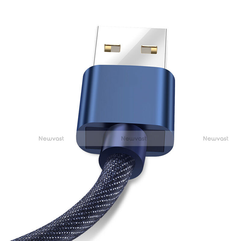 Charger USB Data Cable Charging Cord L04 for Apple iPhone 11 Pro Blue