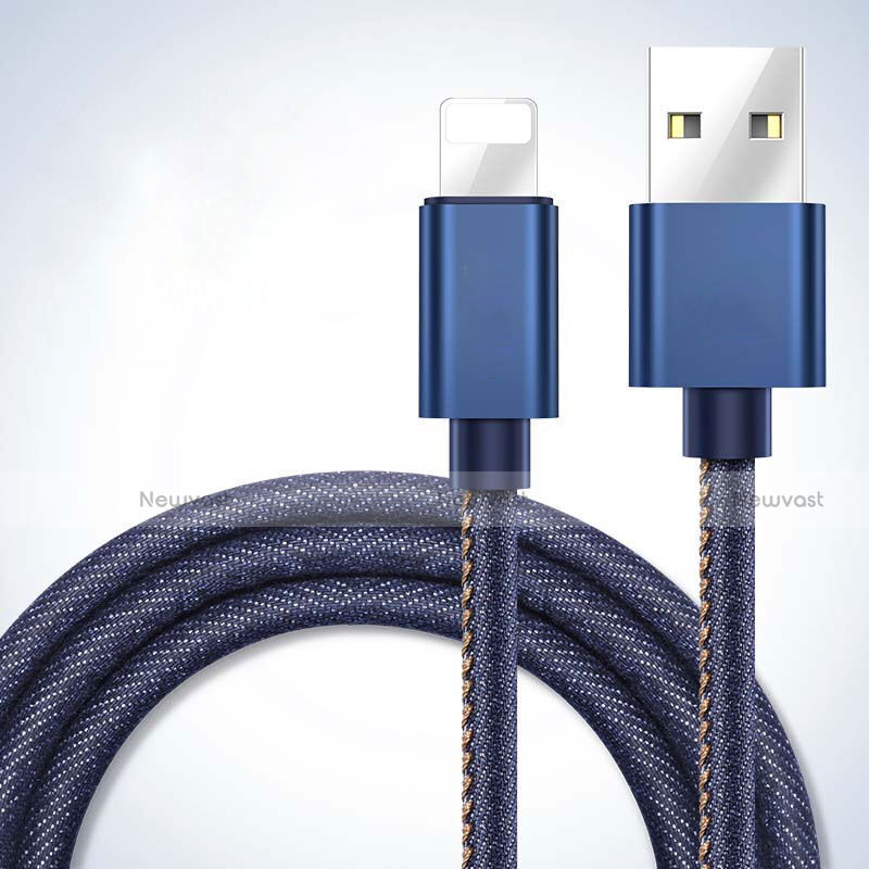 Charger USB Data Cable Charging Cord L04 for Apple iPhone XR Blue