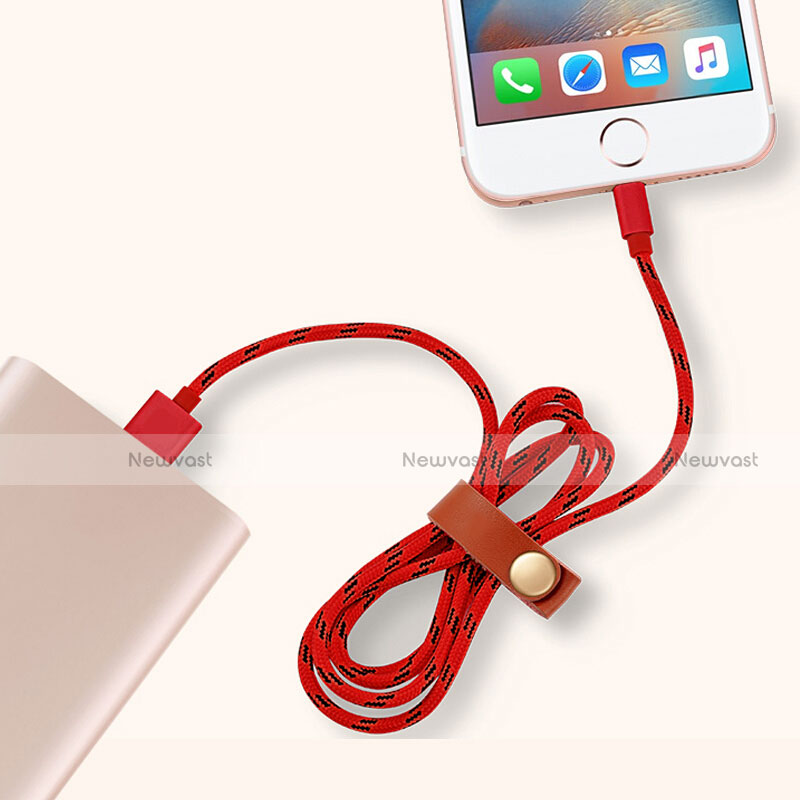 Charger USB Data Cable Charging Cord L05 for Apple iPhone 13 Mini Red