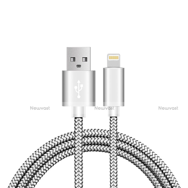 Charger USB Data Cable Charging Cord L07 for Apple iPad Air Silver