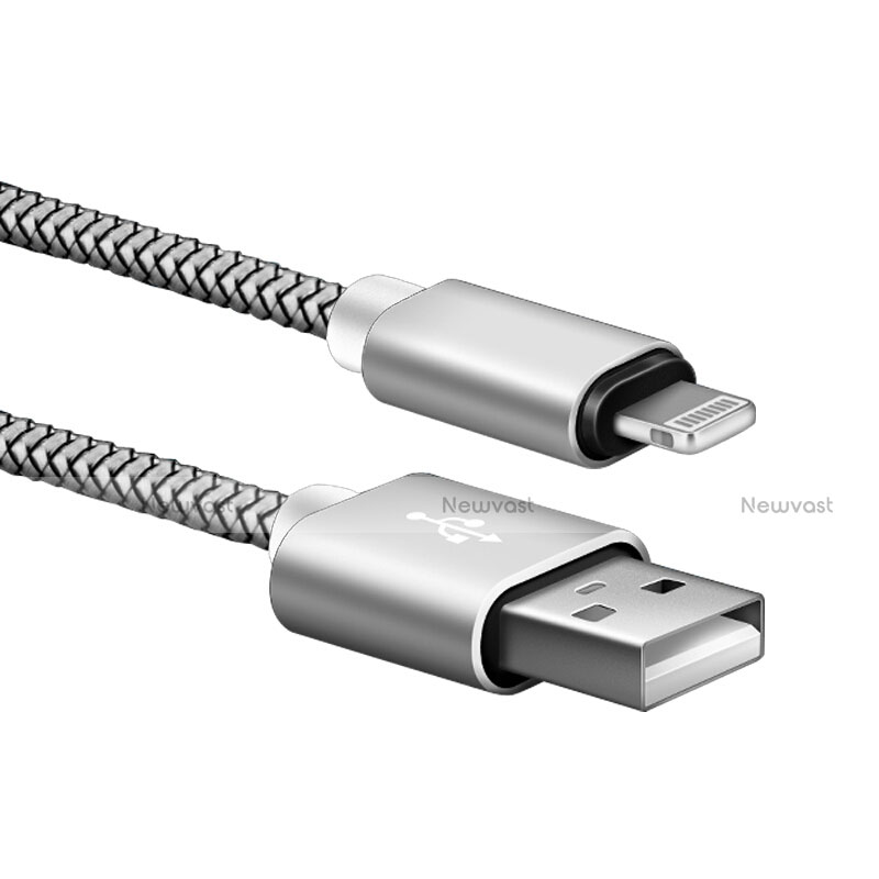 Charger USB Data Cable Charging Cord L07 for Apple iPhone 11 Pro Silver