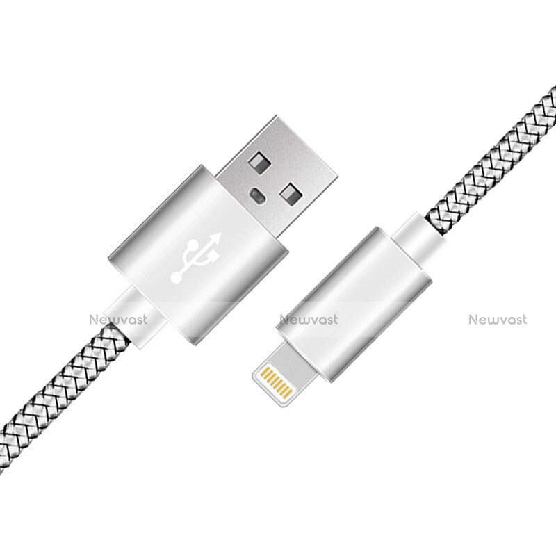Charger USB Data Cable Charging Cord L07 for Apple iPhone 11 Pro Silver