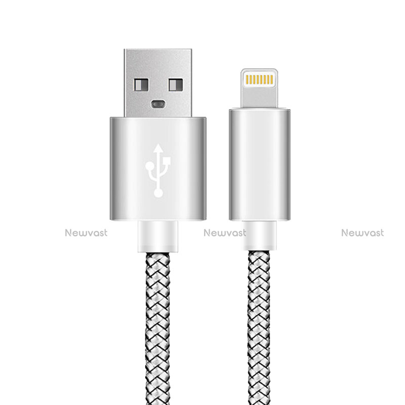 Charger USB Data Cable Charging Cord L07 for Apple iPhone 11 Silver