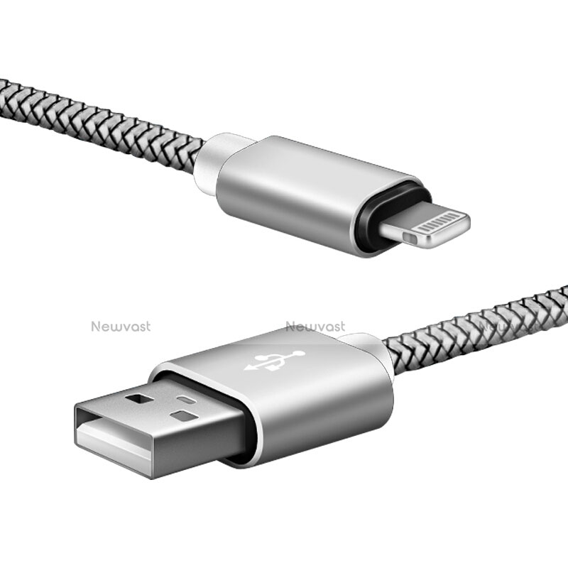 Charger USB Data Cable Charging Cord L07 for Apple iPhone 12 Pro Silver