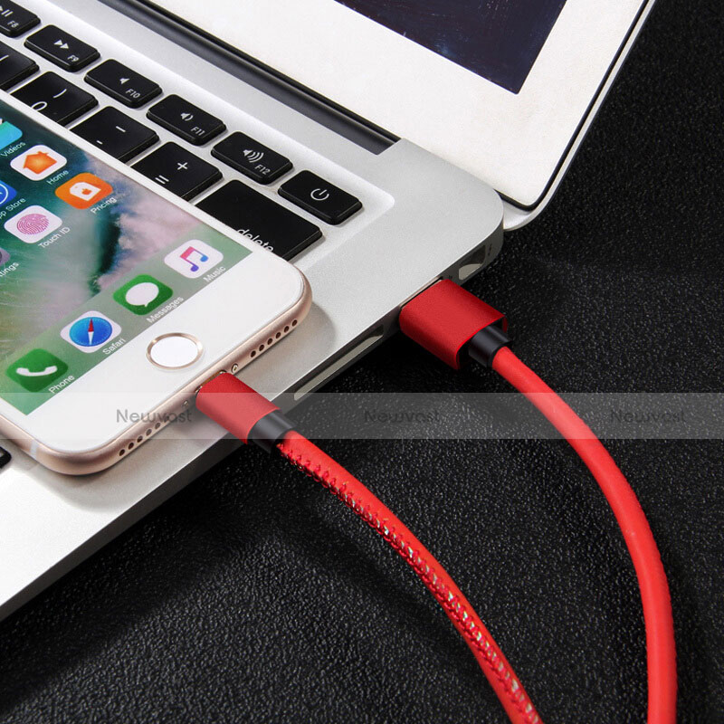 Charger USB Data Cable Charging Cord L11 for Apple iPhone 11 Pro Red