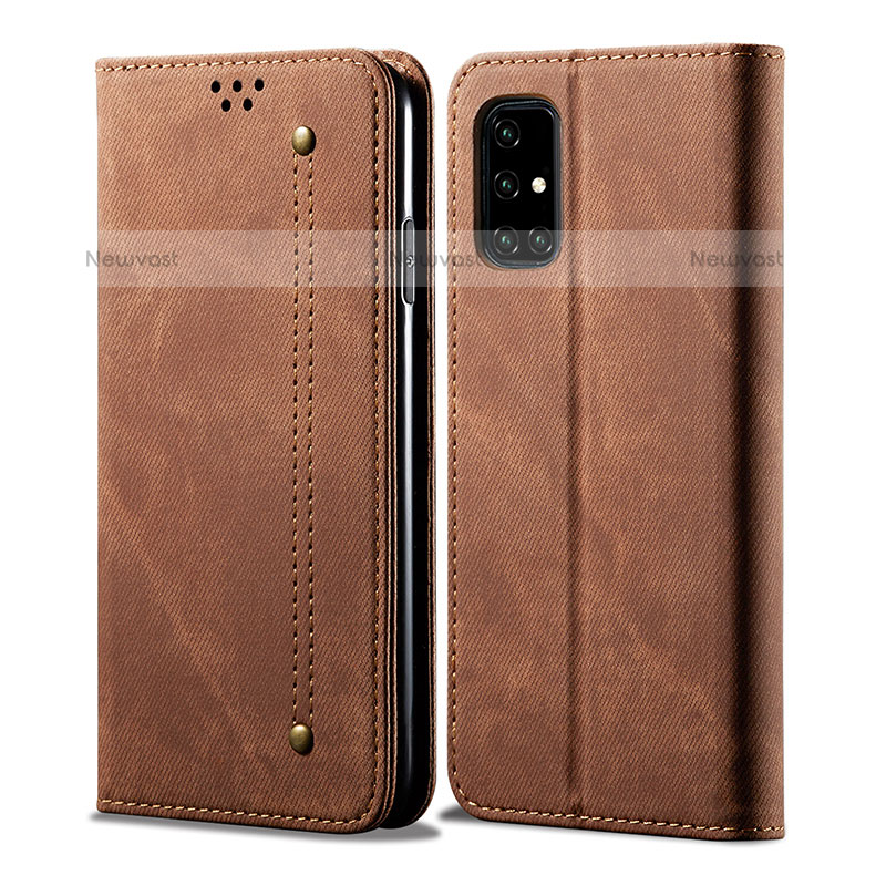 Cloth Case Stands Flip Cover B01S for Samsung Galaxy A51 4G Brown