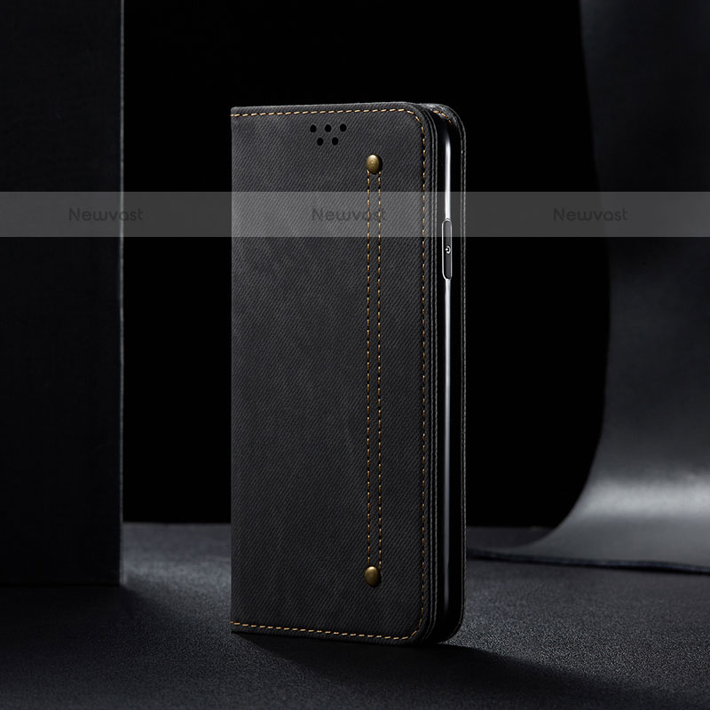 Cloth Case Stands Flip Cover B01S for Samsung Galaxy M21 Black