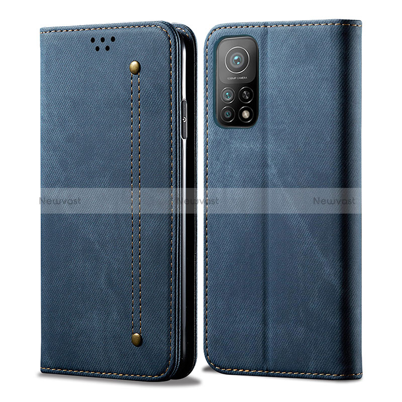 Cloth Case Stands Flip Cover B01S for Xiaomi Mi 10T Pro 5G Blue
