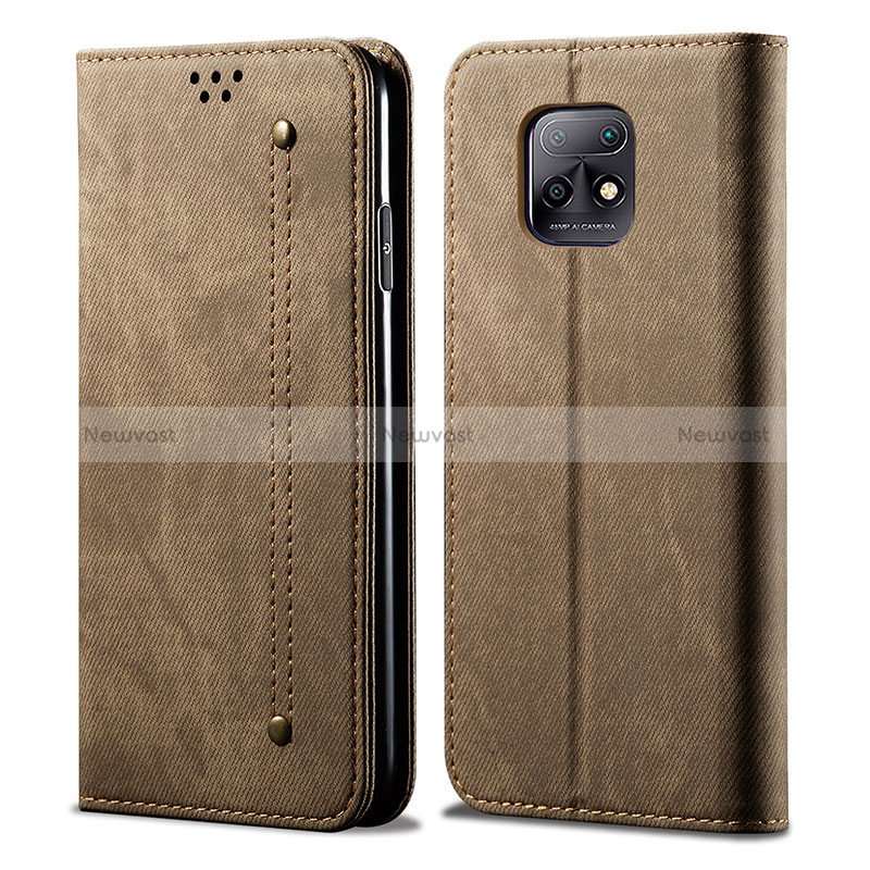 Cloth Case Stands Flip Cover B01S for Xiaomi Redmi 10X 5G Khaki
