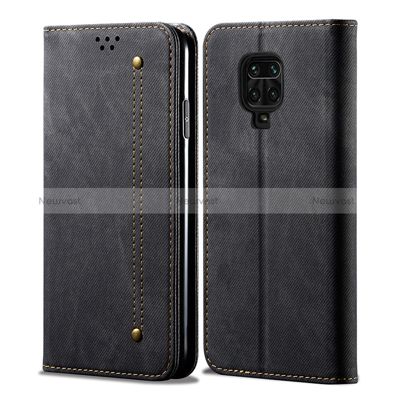 Cloth Case Stands Flip Cover B01S for Xiaomi Redmi Note 9 Pro Max Black