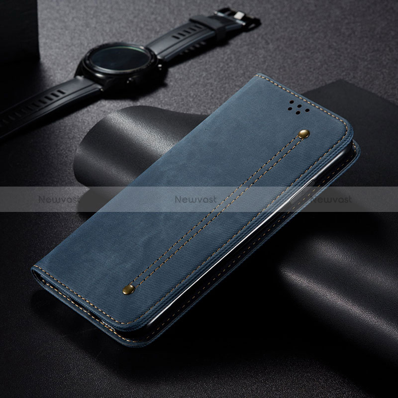 Cloth Case Stands Flip Cover B02S for Xiaomi Mi Note 10 Lite Blue