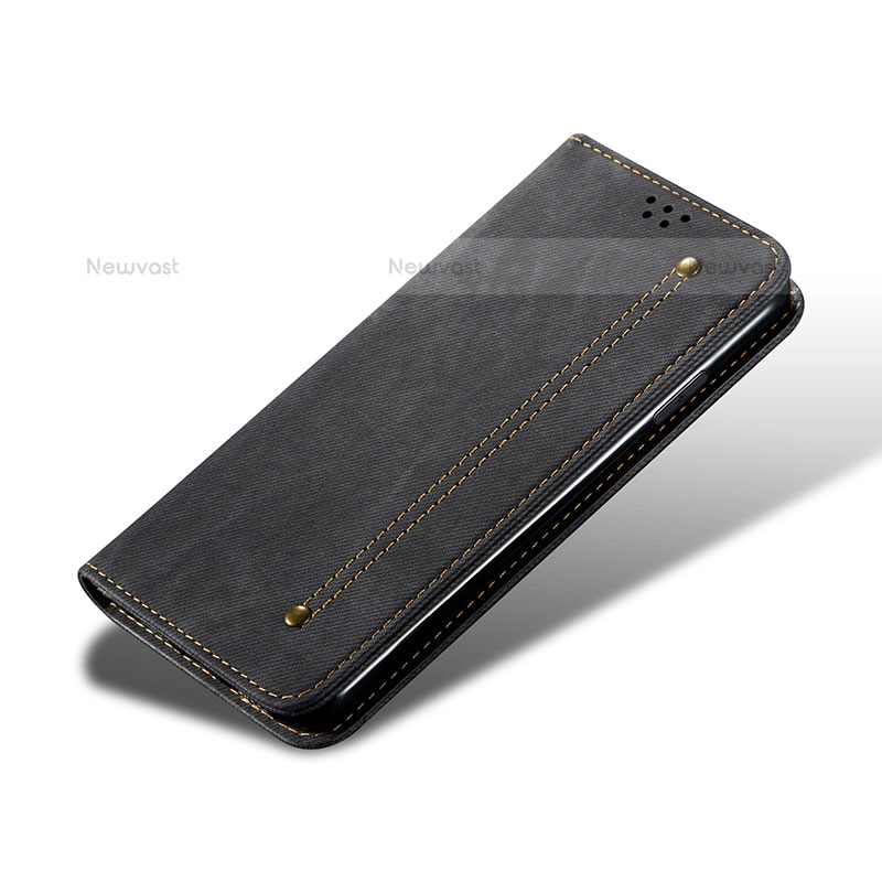 Cloth Case Stands Flip Cover B03S for Samsung Galaxy S21 5G Black