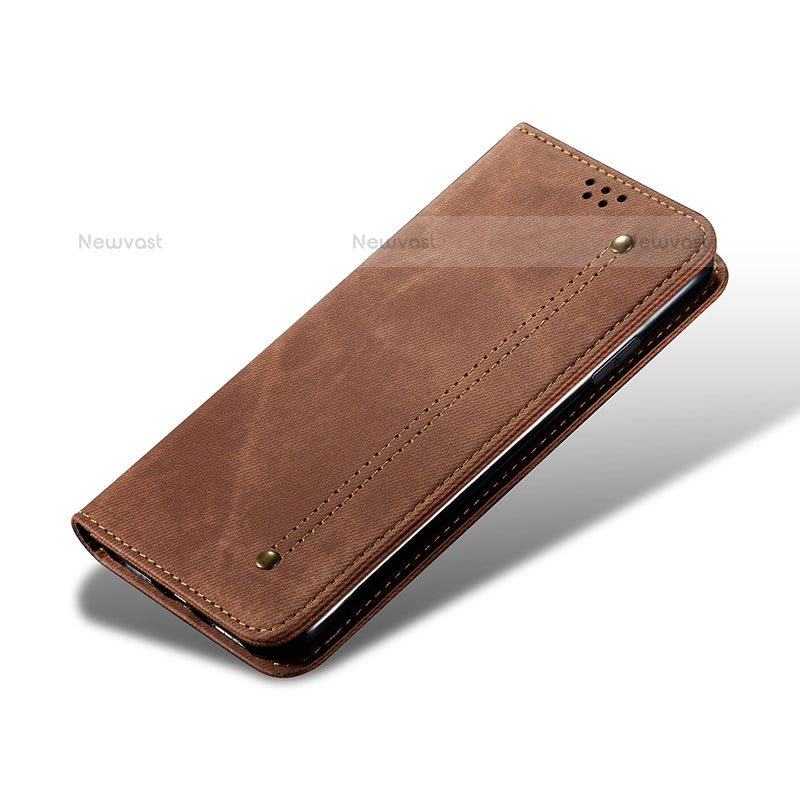 Cloth Case Stands Flip Cover B03S for Samsung Galaxy S22 5G Brown