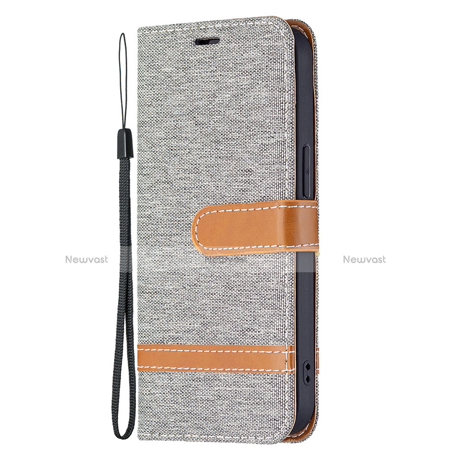 Cloth Case Stands Flip Cover for Apple iPhone 13 Mini Gray