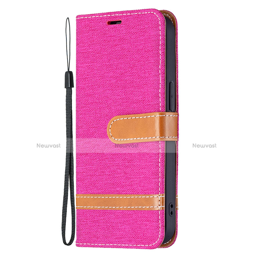 Cloth Case Stands Flip Cover for Apple iPhone 13 Mini Hot Pink