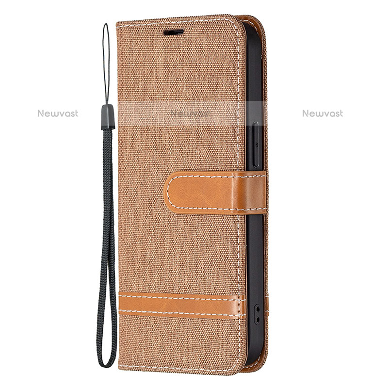 Cloth Case Stands Flip Cover for Apple iPhone 14 Pro Brown