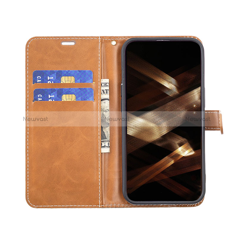 Cloth Case Stands Flip Cover for Apple iPhone 14 Pro Max Brown