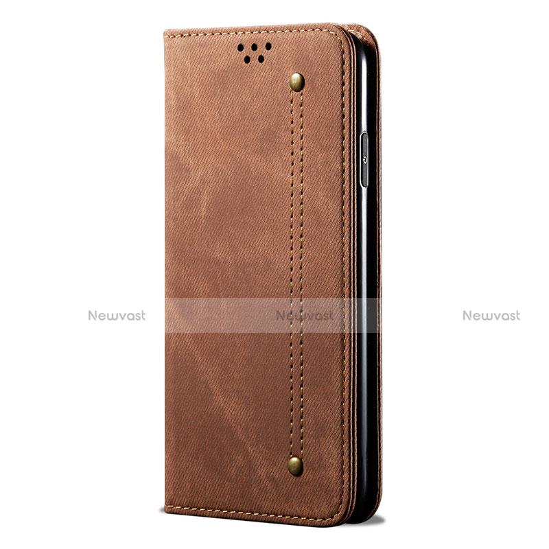 Cloth Case Stands Flip Cover for Huawei Honor 30 Brown