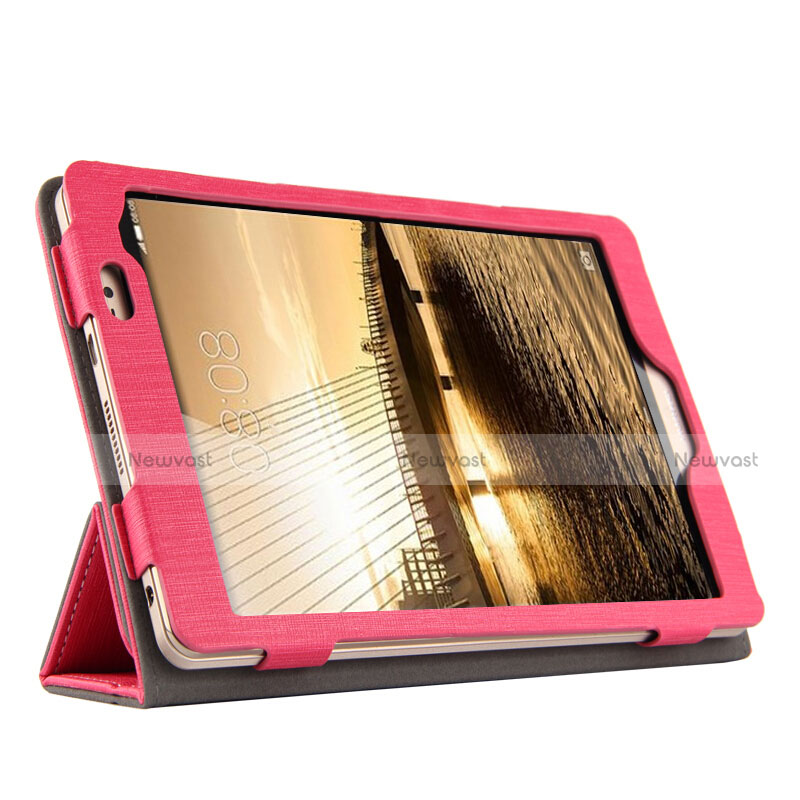 Cloth Case Stands Flip Cover for Huawei Mediapad M2 8 M2-801w M2-803L M2-802L Red