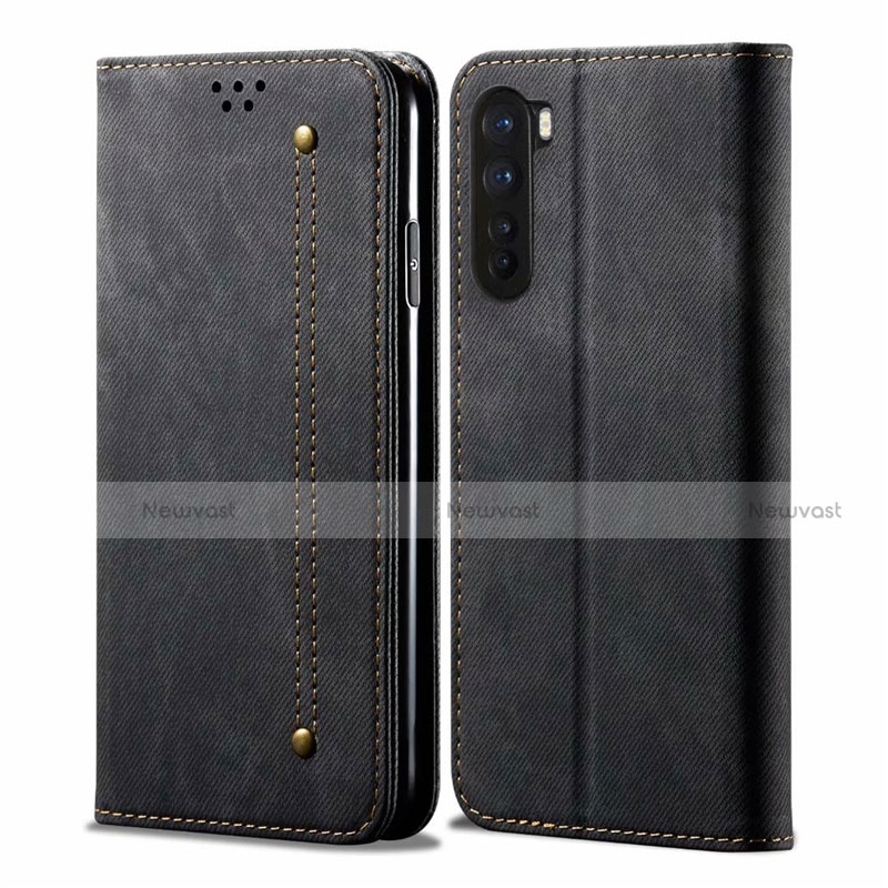 Cloth Case Stands Flip Cover for OnePlus Nord Black