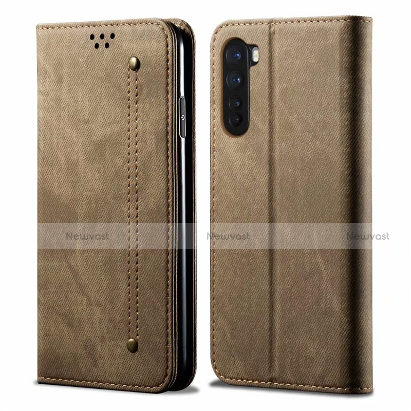 Cloth Case Stands Flip Cover for OnePlus Nord Khaki